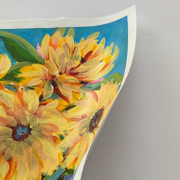 Original Floral Acrylic Painting Golden Sunflower Celebration - Picture 6 of 6